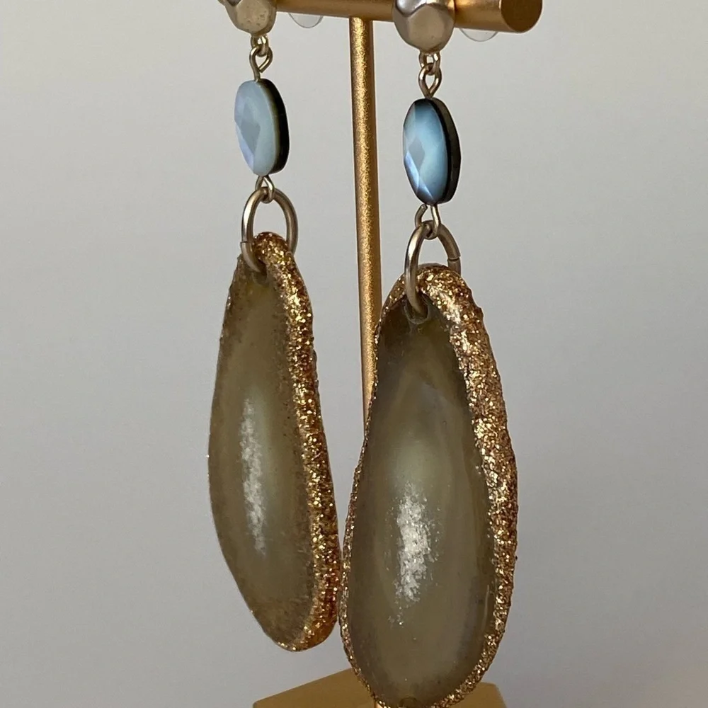 Earrings Drops Drops Acrylic Stone Design Vintage 3.5”